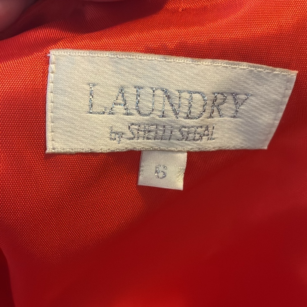 Vintage Laundry by Shelli Segal Red/Orange Shift Dress with Buttons - Picture 5 of 6